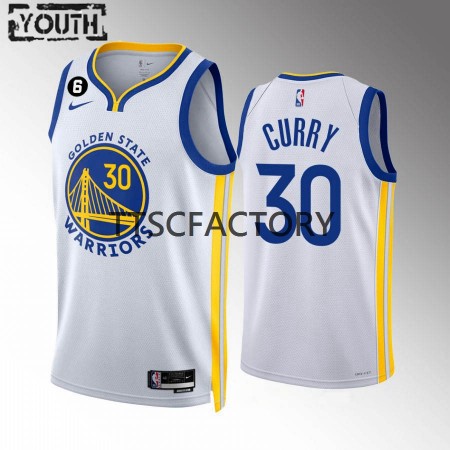 Kinder NBA Golden State Warriors Trikot Stephen Curry 30 Nike 2022-23 Association Edition Weiß Swingman
